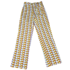 United Colors of Benetton Yellow Multicolored Pants Size Small